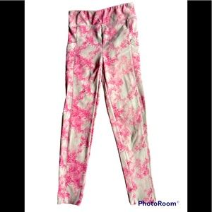 Shosho girls pink butterfly leggings size 10/12